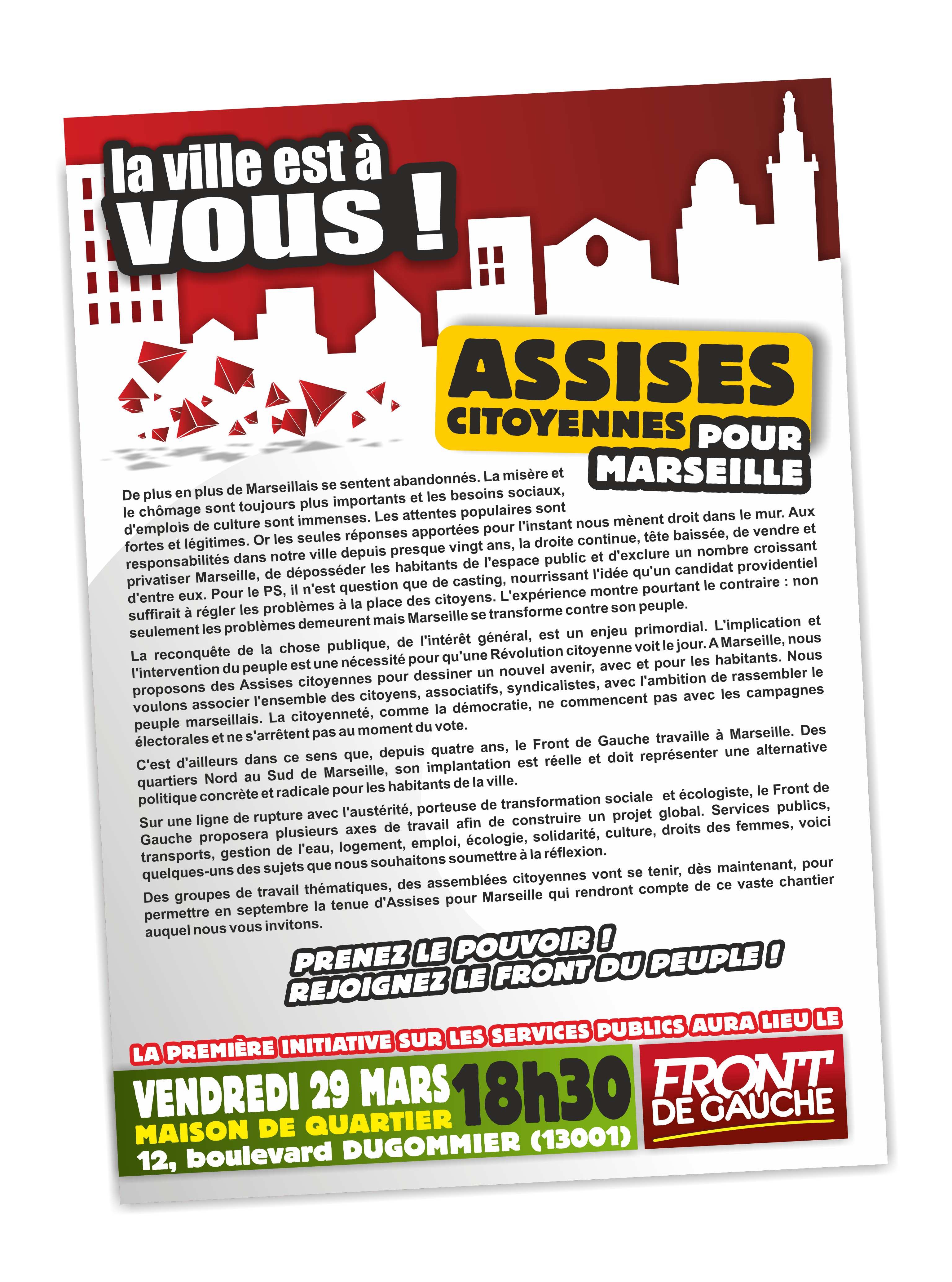 Assises Citoyennes pour Marseille : le 29 mars à 18h30 !