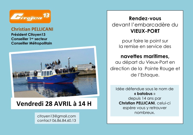 (2) Navettes maritimes : Invitation vendredi 28 avril à 14h au Vieux-Port