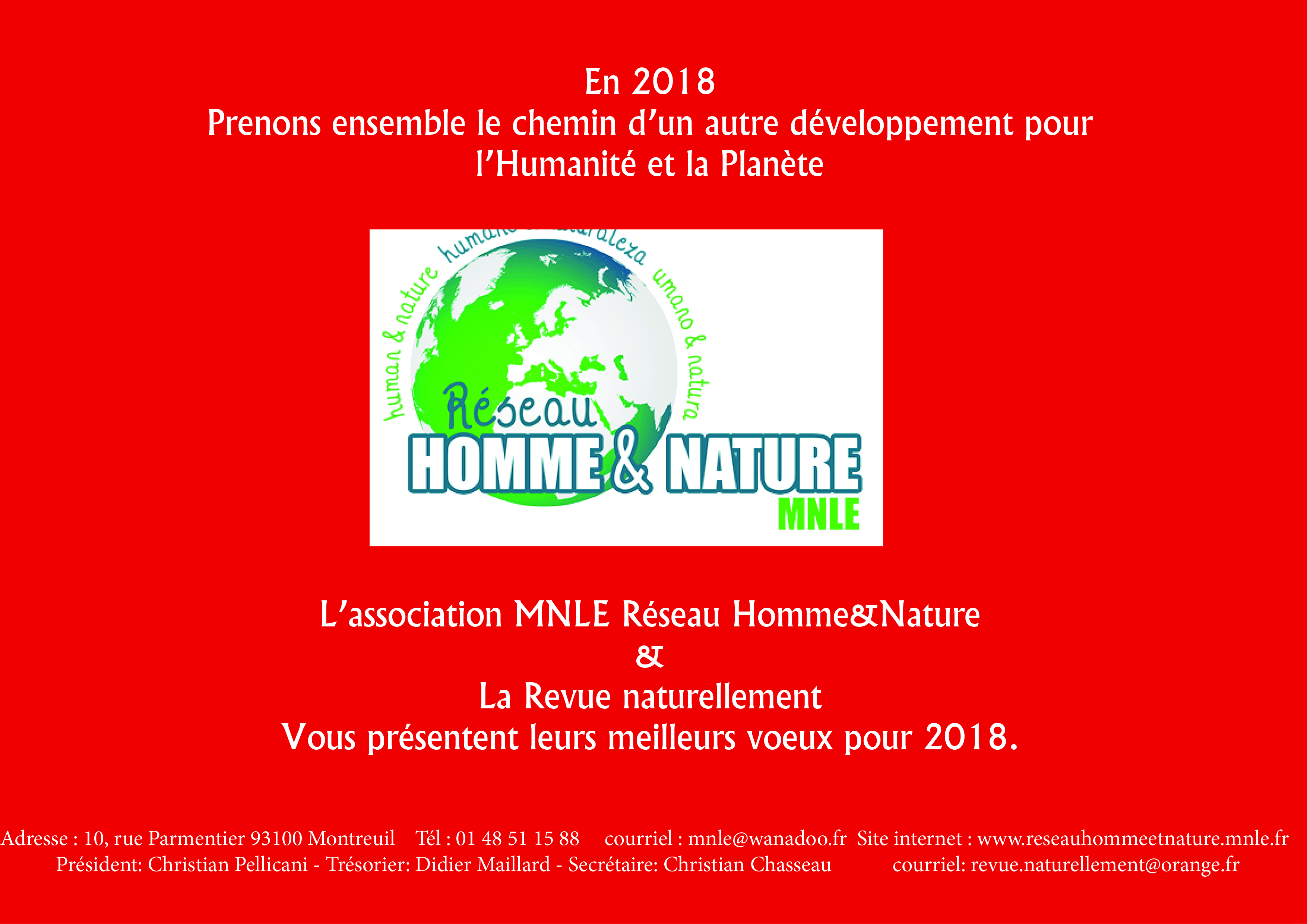 Période des Vœux (1) : Le MNLE Réseau Homme&Nature