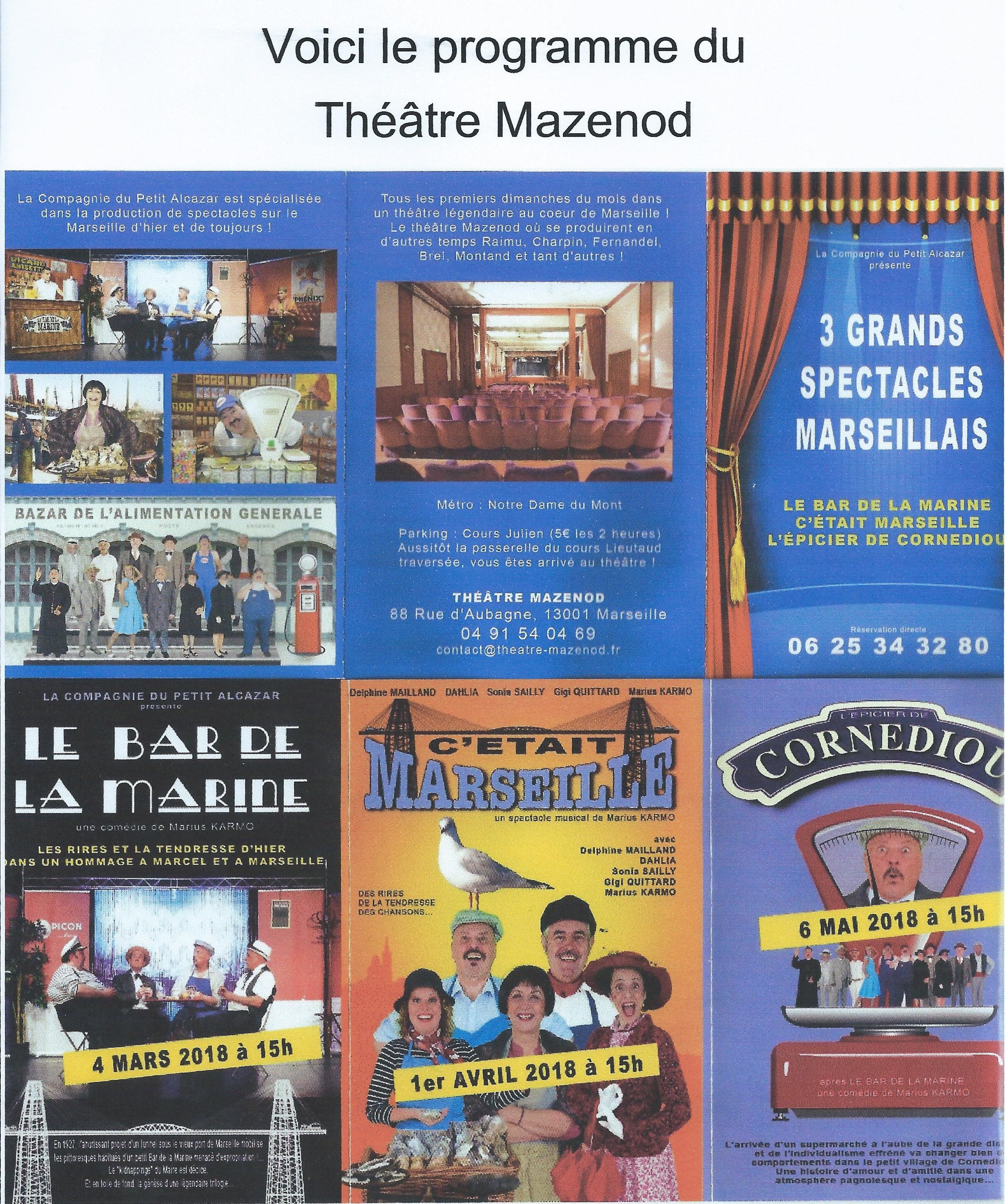Quartier Noailles : Programmation du Théâtre Mazenod
