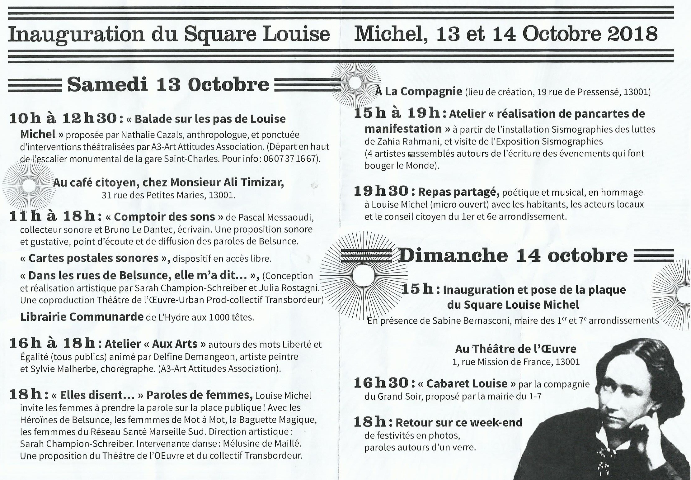 (1) Square Louise Michel act1 : inauguration Municipale : Venez nombreux !