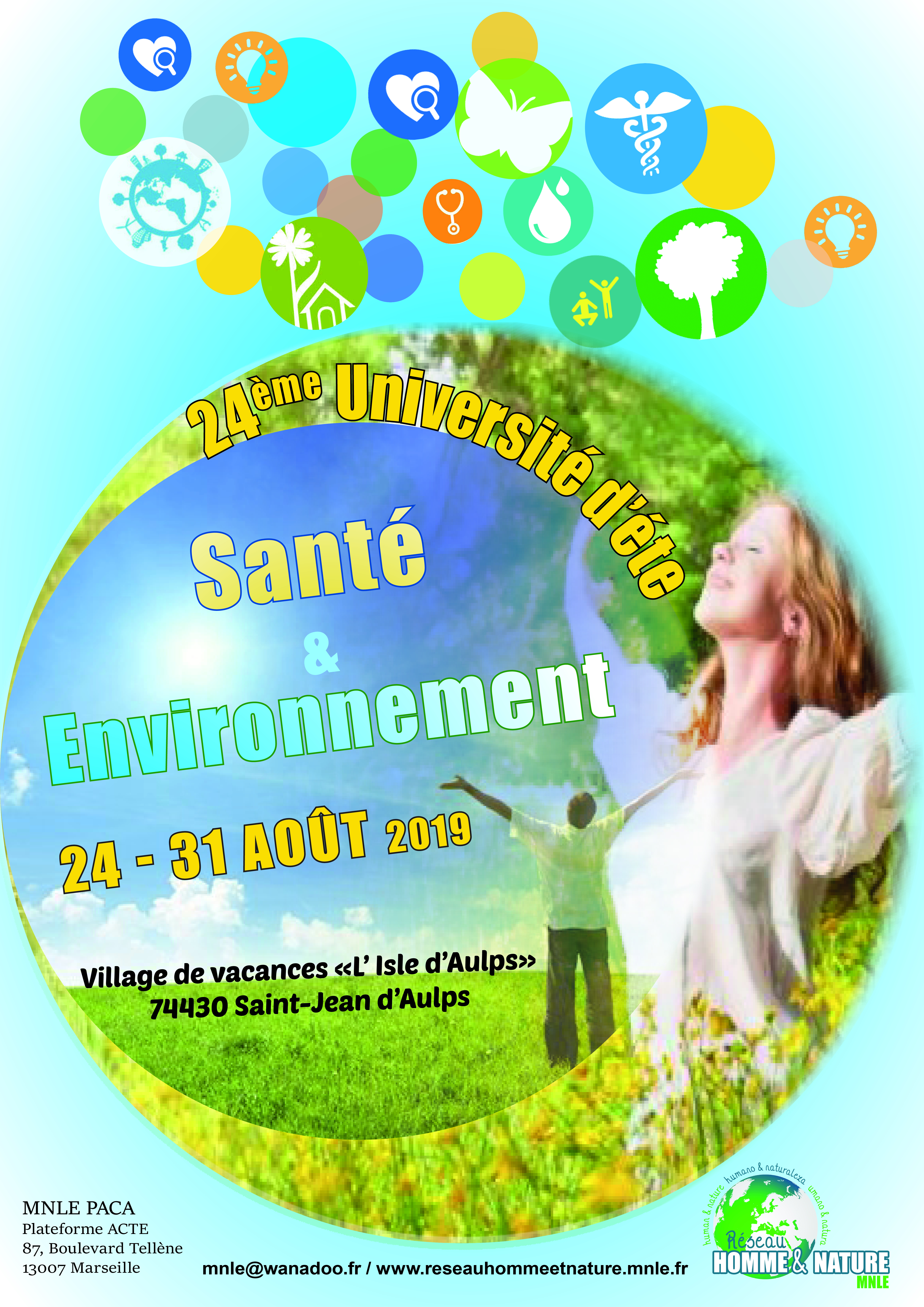 1er Annonce : XXIVe université d’été Santé & Environnement à vos agendas !