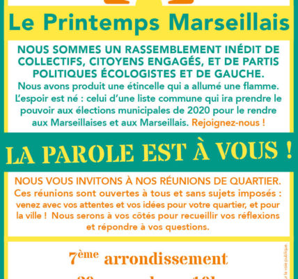 (7) Marseille 2020 : La parole est à Vous le 30 novembre place Joseph Etienne avec le Printemps Marseillais !